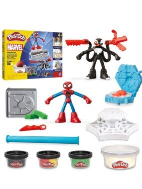 Play-Doh Marvel Spider-Man Venom Launch & Slice Battle Playset Figures NEW